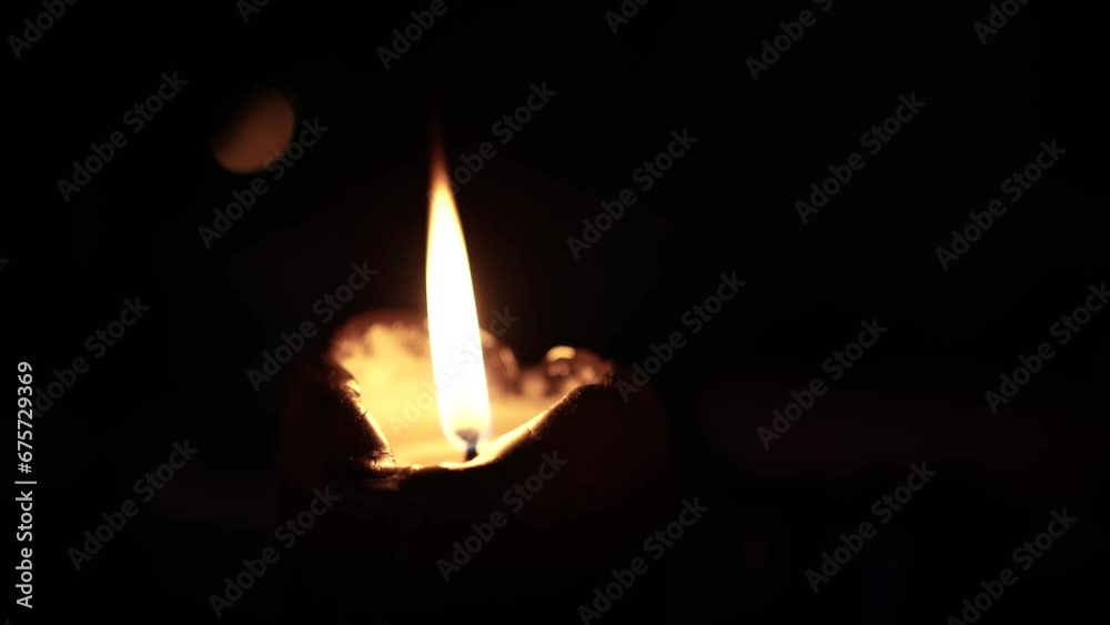 Candle light in the dark in church Candle light in the dark in church