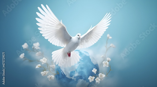 White dove symbol of international peace day