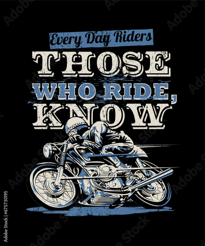 Everyday riders vintage vector t-shirt design