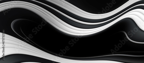 Black and white glossy soft abstract wavy embossed texture background with copy space