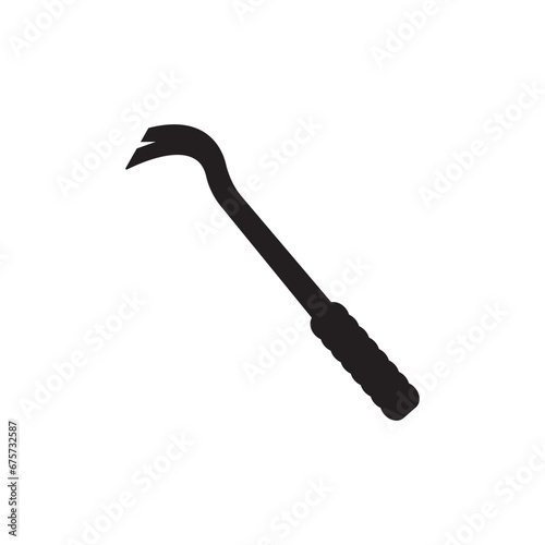 Crowbar logo icon design vector illustration template.