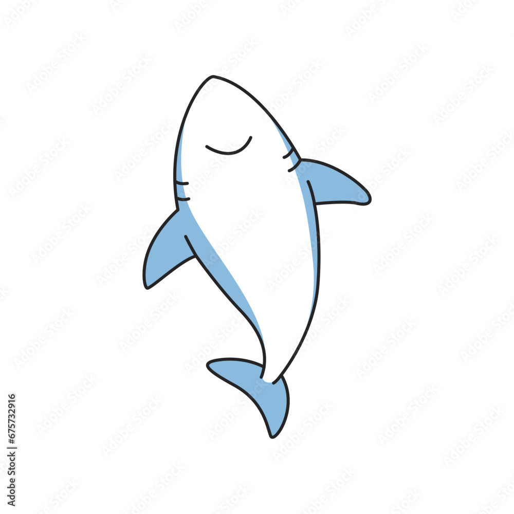 Fototapeta premium shark flat icon on white background for web and mobile app design