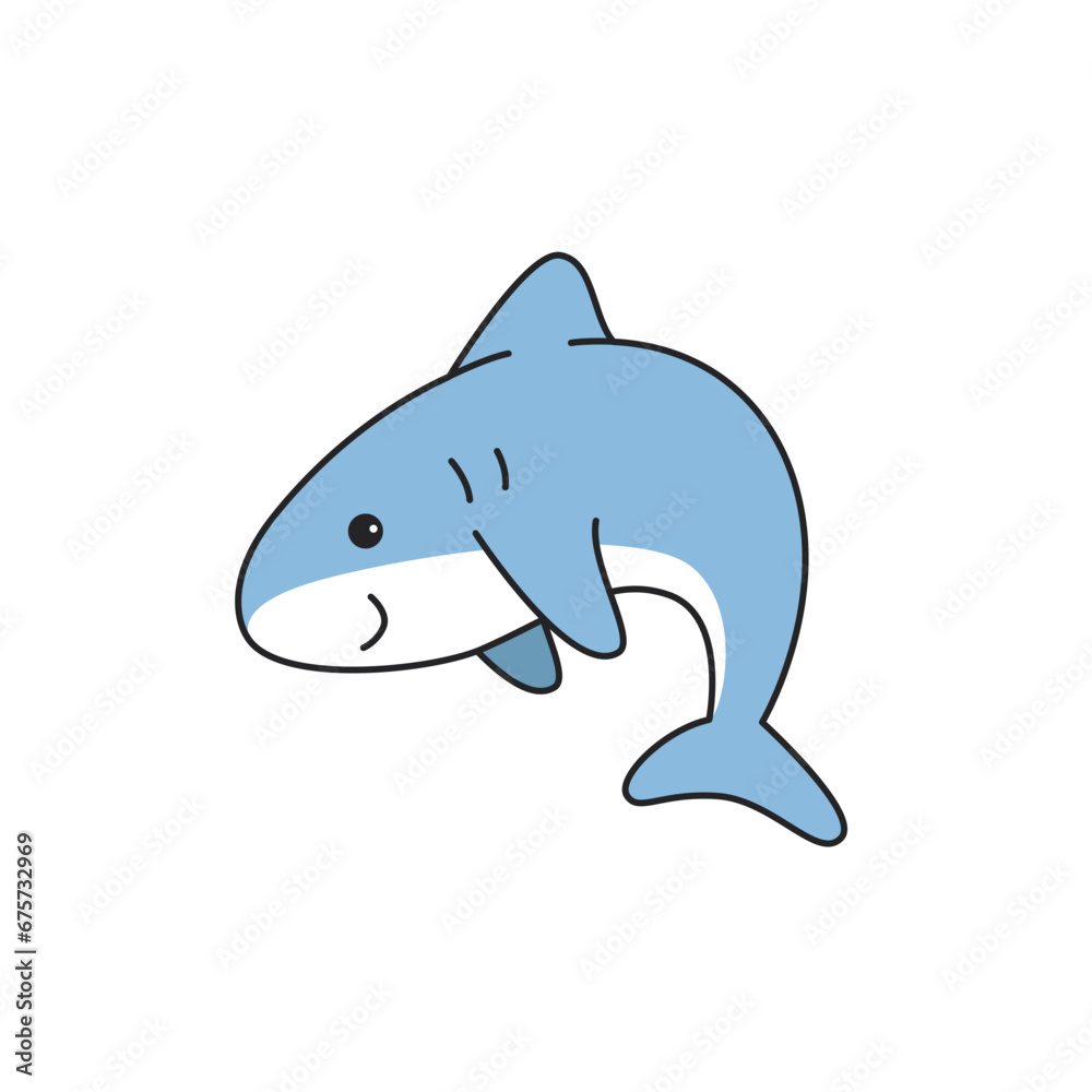 Fototapeta premium Shark icon. Flat illustration of shark vector icon for web design