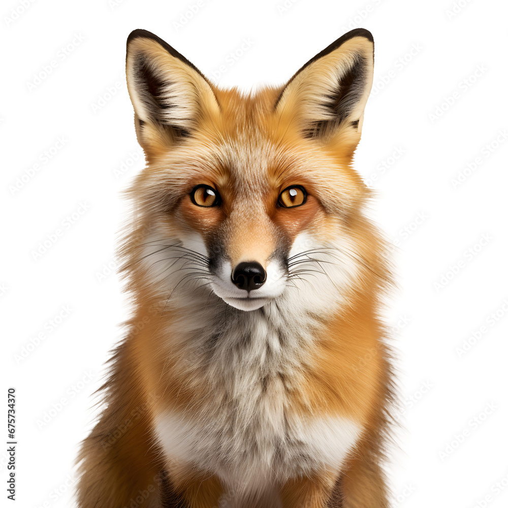 Fototapeta premium red fox isolated on transparent background, PNG