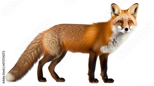 red fox isolated on transparent background, PNG