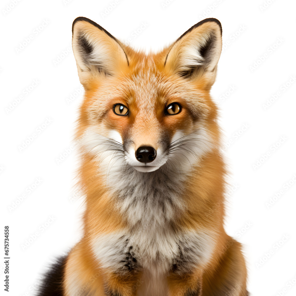 red fox isolated on transparent background, PNG