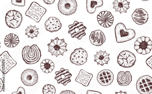 Cookie set hand drawn illustration.	

