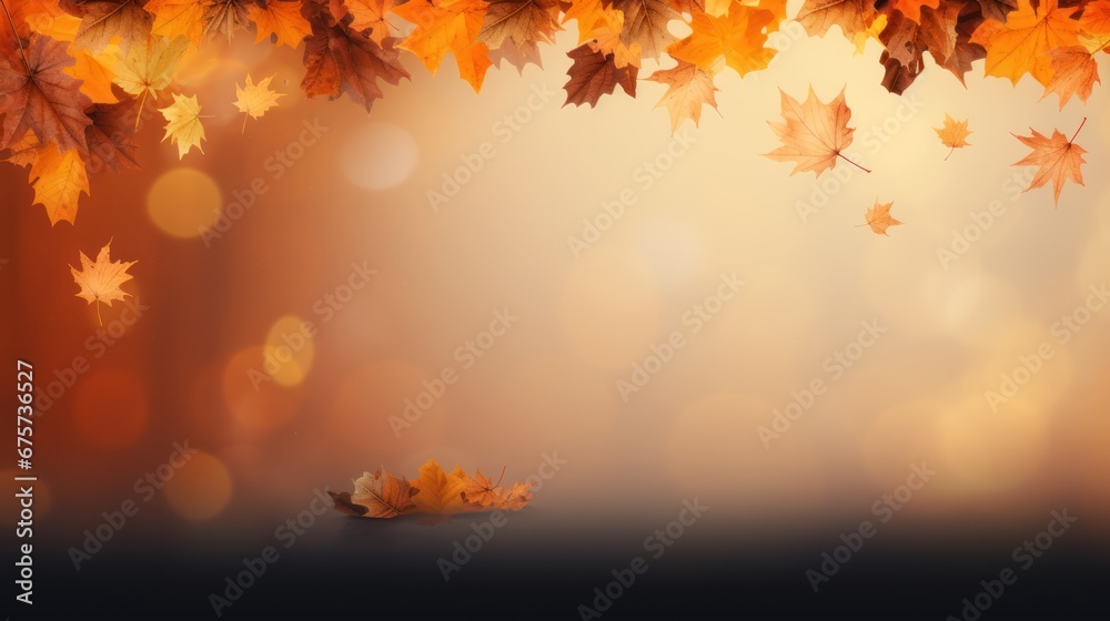 Realistic falling leaves. Autumn forest maple leaf in september season, flying orange foliage from tree on ground transparent background