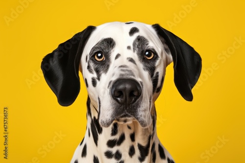 Cute dog on a colored background.