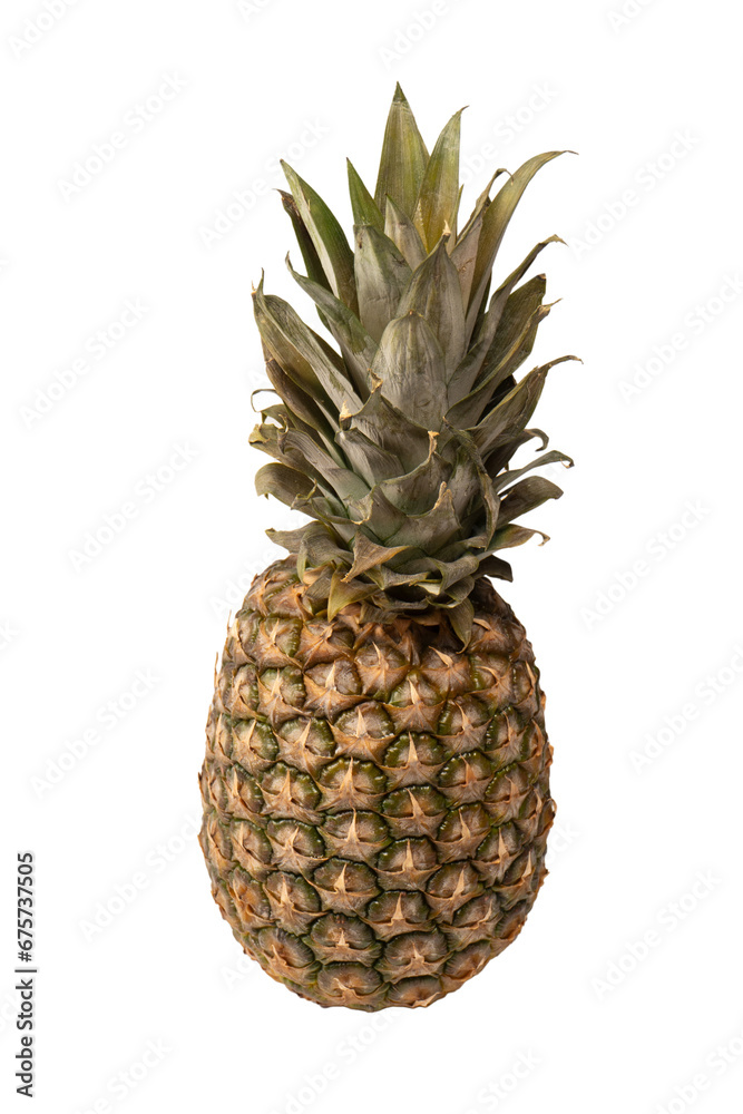 Fototapeta premium Pineapple isolated on white. Top view.