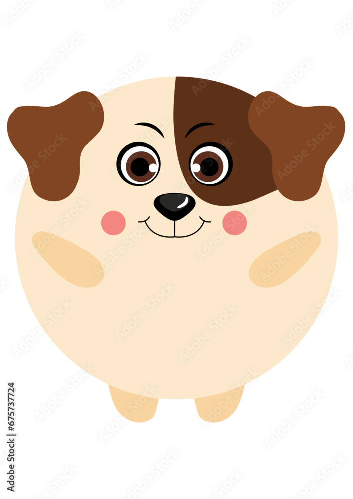 Cute dog with round body Cute dog with round body