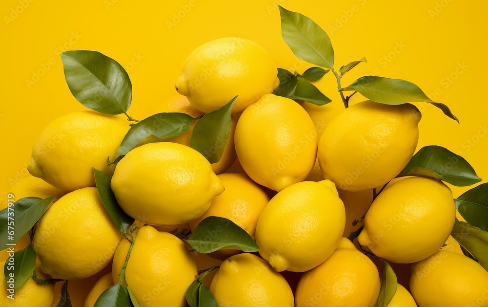 Lemon Grove Burst on Solid Yellow Background