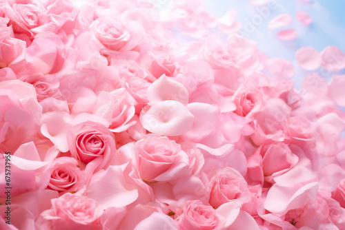 Pink rose petals background for Valentine's Day.