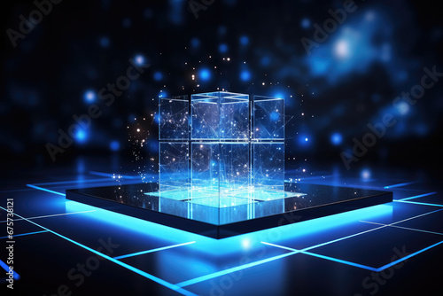 Hologram Network Computer - Generative AI illustration