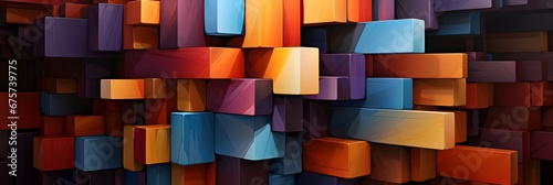 Modern Geometry Splash, Abstract Colorful Shapes Wallpaper