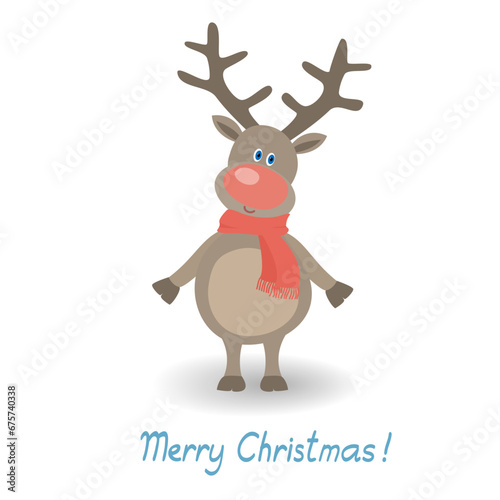 Christmas greeting card with a reindeer