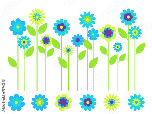  bright flower border and individual flowers 