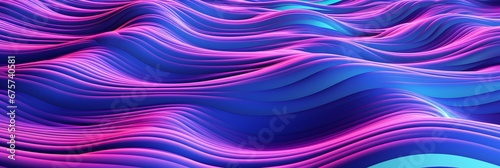 Vivid Synthwave Dreams, Abstract Waves in Ethereal Purple and Blue