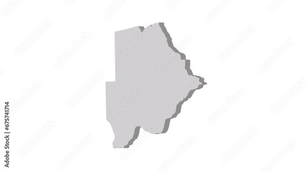 Botswana map 3d grey on white background. Dynamic 4K animation motion graphics unleashed. Botswana map 3d grey on white background. Dynamic 4K animation motion graphics unleashed.