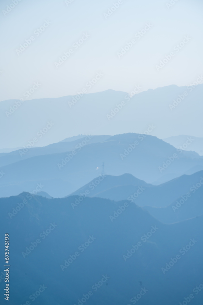 Mountains and forests under the sky