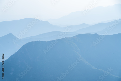 Mountains and forests under the sky