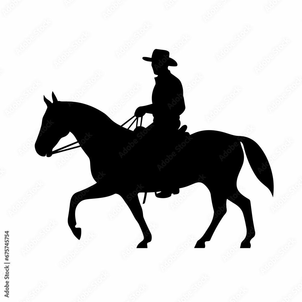 Horsemen black icon on white background. Horsemen silhouette