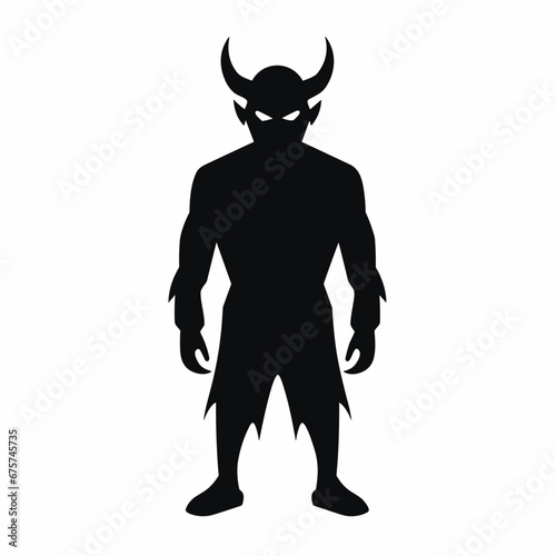 Devil black icon on white background. Devil silhouette