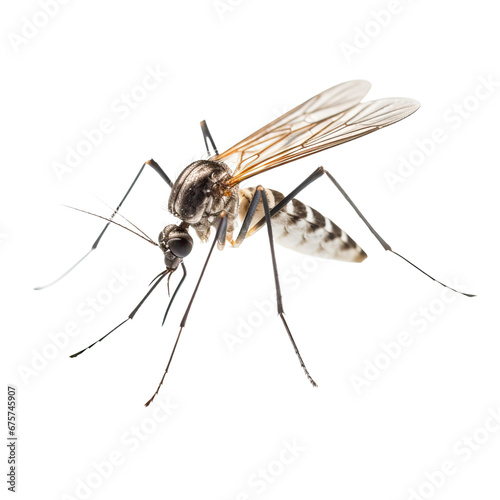 close up view of mosquito isolated on transparent white background