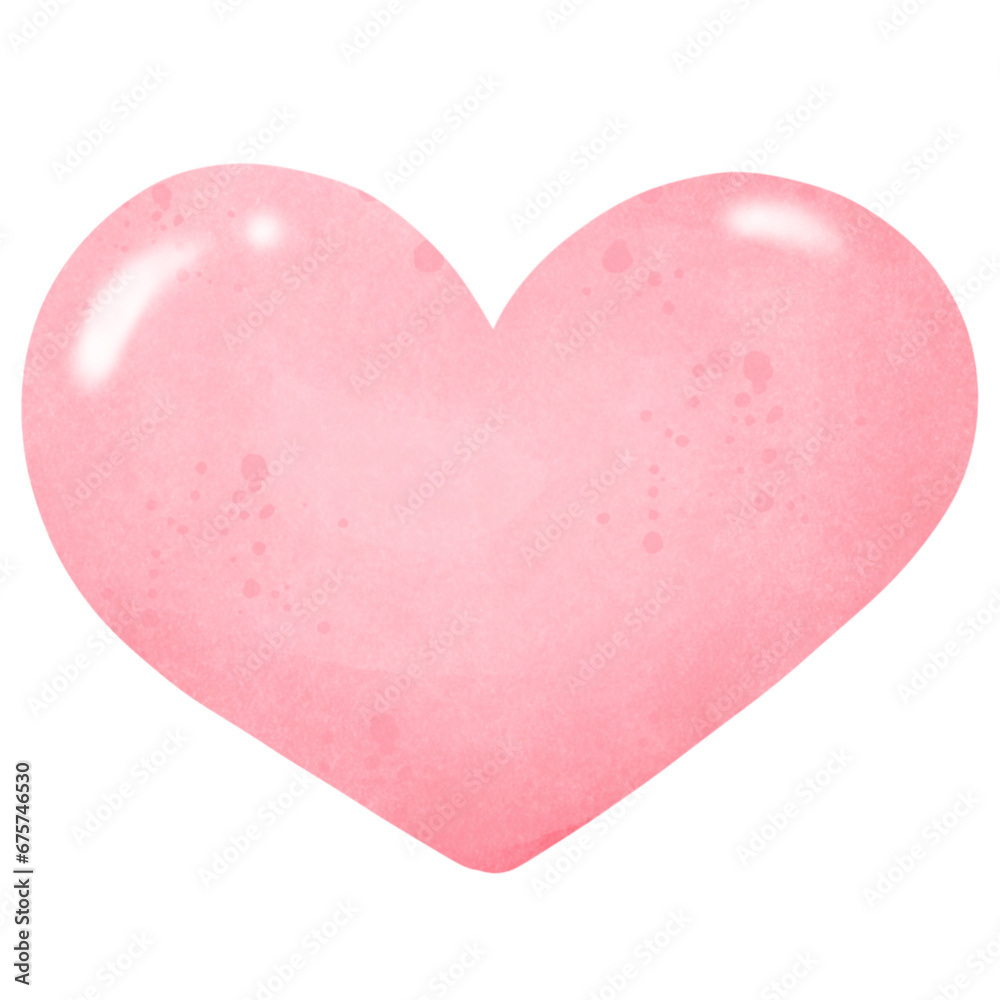 Pink heart watercolor