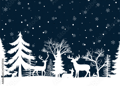 Christmas and New Year pattern knitted Plaid. Festive background for design and print