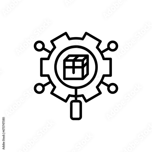 Product development product development icon with black outline style. development, product, business, design, technology, concept, plan. Vector Illustration