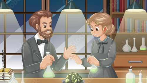 Animation of Marie and Pierre Curie's groundbreaking discovery of radium photo
