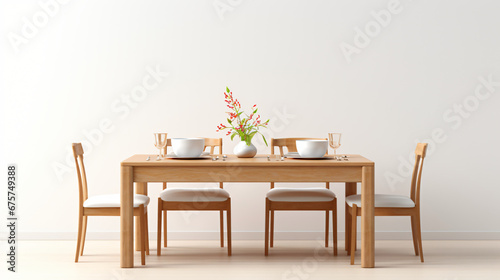 Dining table isolated on white background