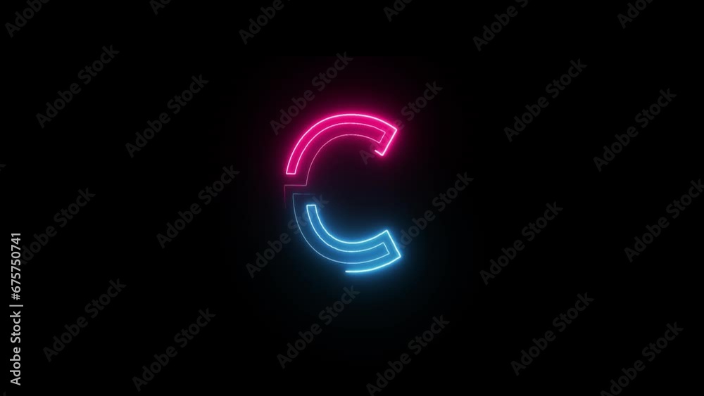 Neon letter C with alpha channel, neon alphabet Neon letter C with alpha channel, neon alphabet