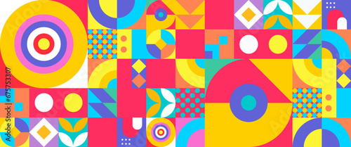 Colorful colourful abstract geometric vector pattern mosaic shapes banner