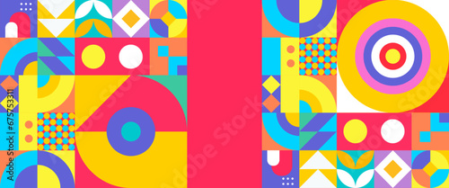 Colorful colourful vector modern banners with abstracts shapes geometric mosaic