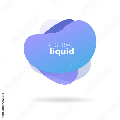 Abstract Liquid Logo Shape. Water Paint Design, Abstract Modern Element Vector. Colored Gradient.Illustration Banner Abstract Gradient Liquid Shape