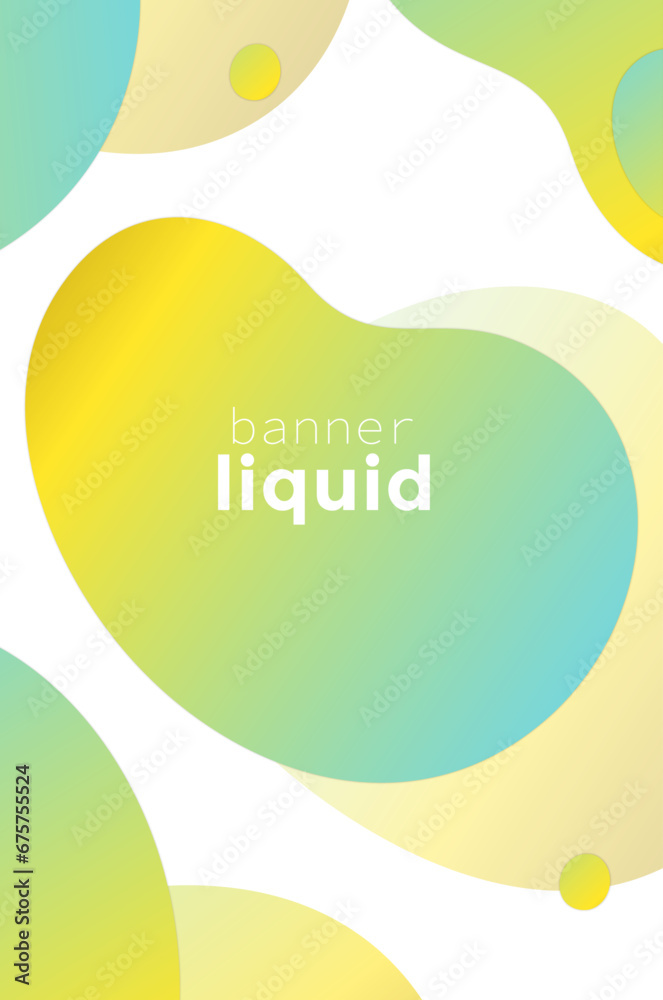 Abstract background with circles, Liquid green banner Abstract background with circles, Liquid green banner