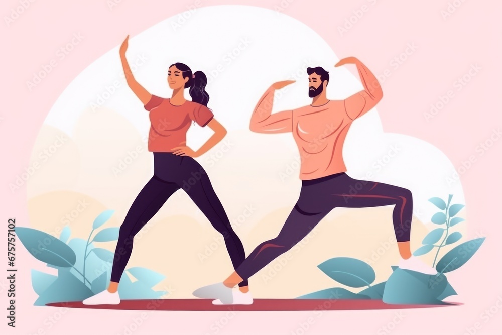 Fit sport men couple training. AI Generated Fit sport men couple training. AI Generated