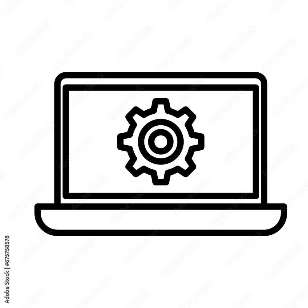IT engineering engineering icon with black outline style. engineer, industry, construction, design, work, industrial, engineering. Vector Illustration