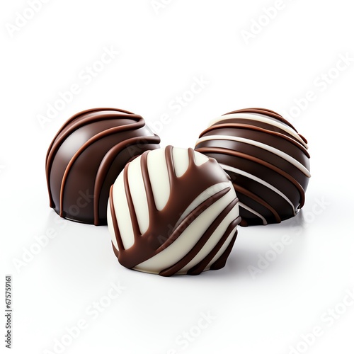 a group of chocolates on a white surface