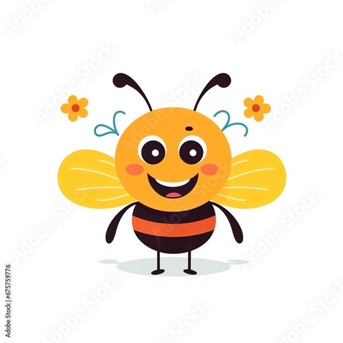 a cartoon bee with flowers