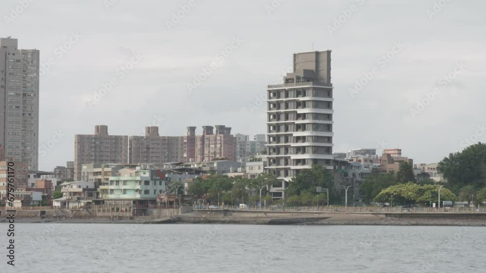 Handheld Clip of Tamsui District Buildings in New Taipei City Handheld Clip of Tamsui District Buildings in New Taipei City