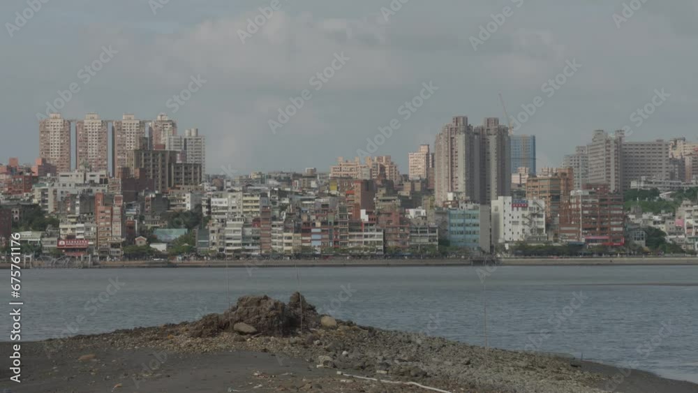 Cloudy Sky over Tamsui District Skyline in New Taipei City, Taiwan Cloudy Sky over Tamsui District Skyline in New Taipei City, Taiwan