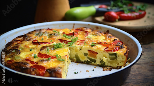 Frittata with peppers and courgettes