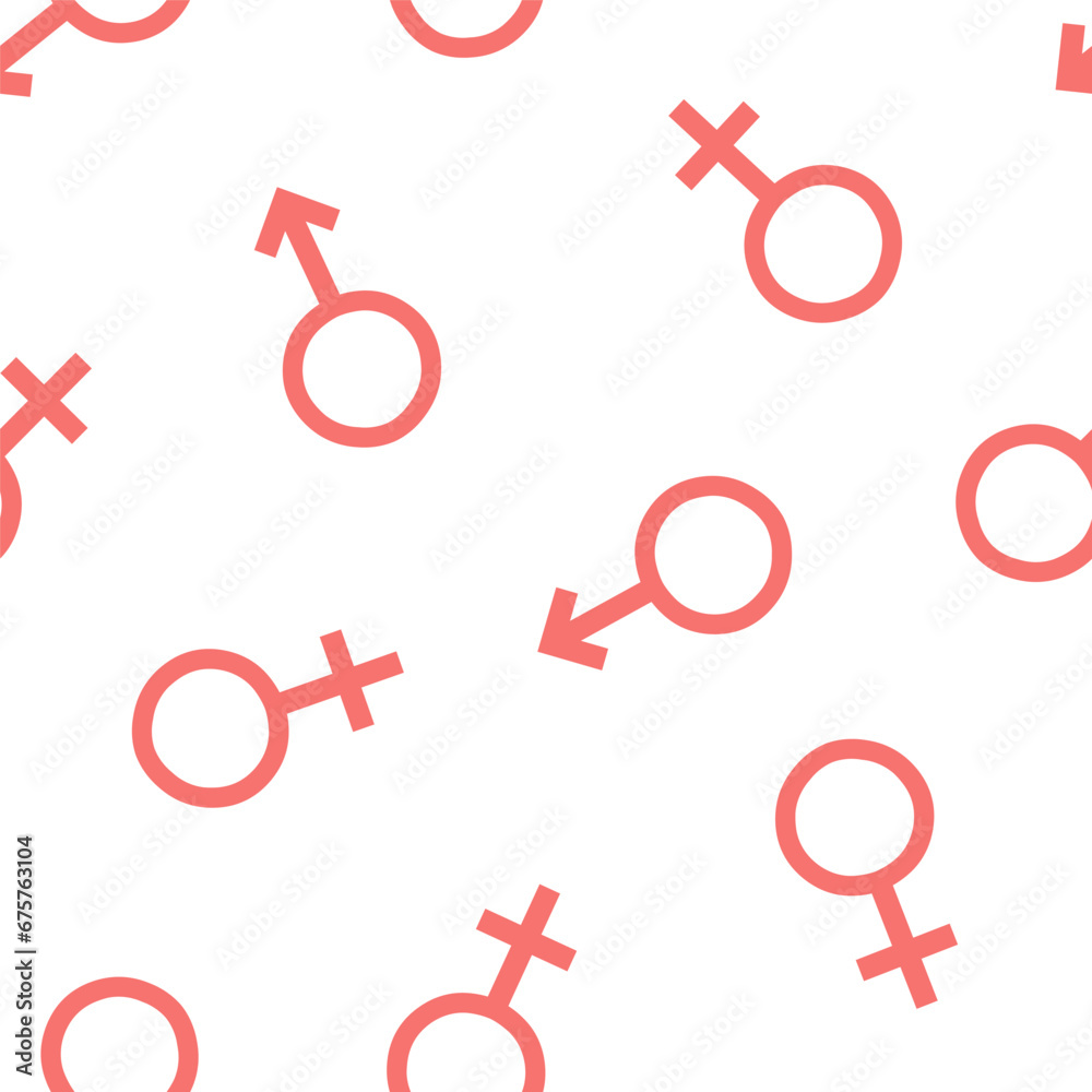 Seamless pattern with pink gender symbols Seamless pattern with pink gender symbols