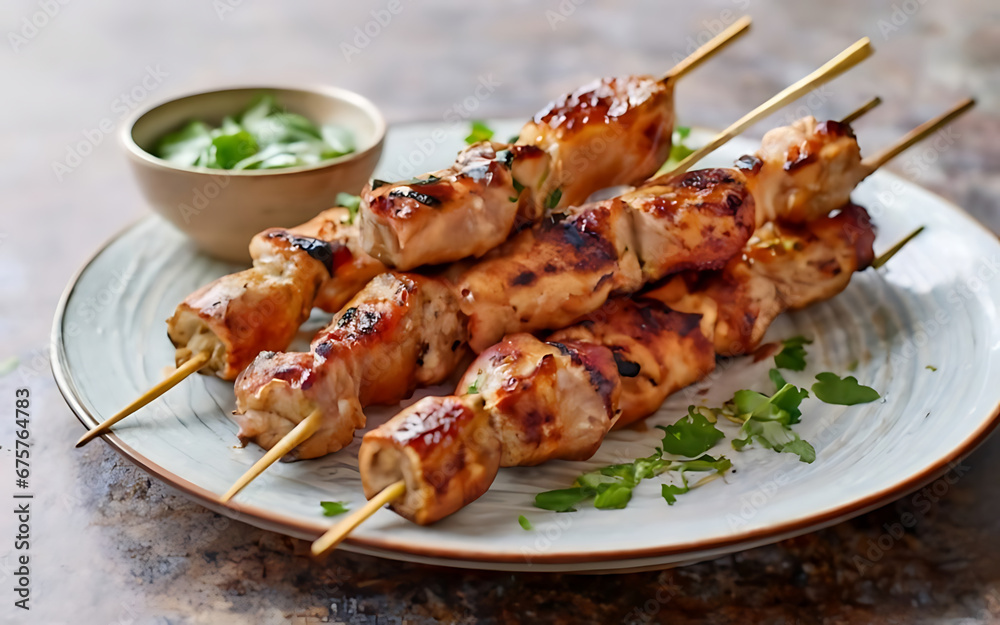 Capture the essence of Souvlaki in a mouthwatering food photography shot Generative AI Capture the essence of Souvlaki in a mouthwatering food photography shot Generative AI