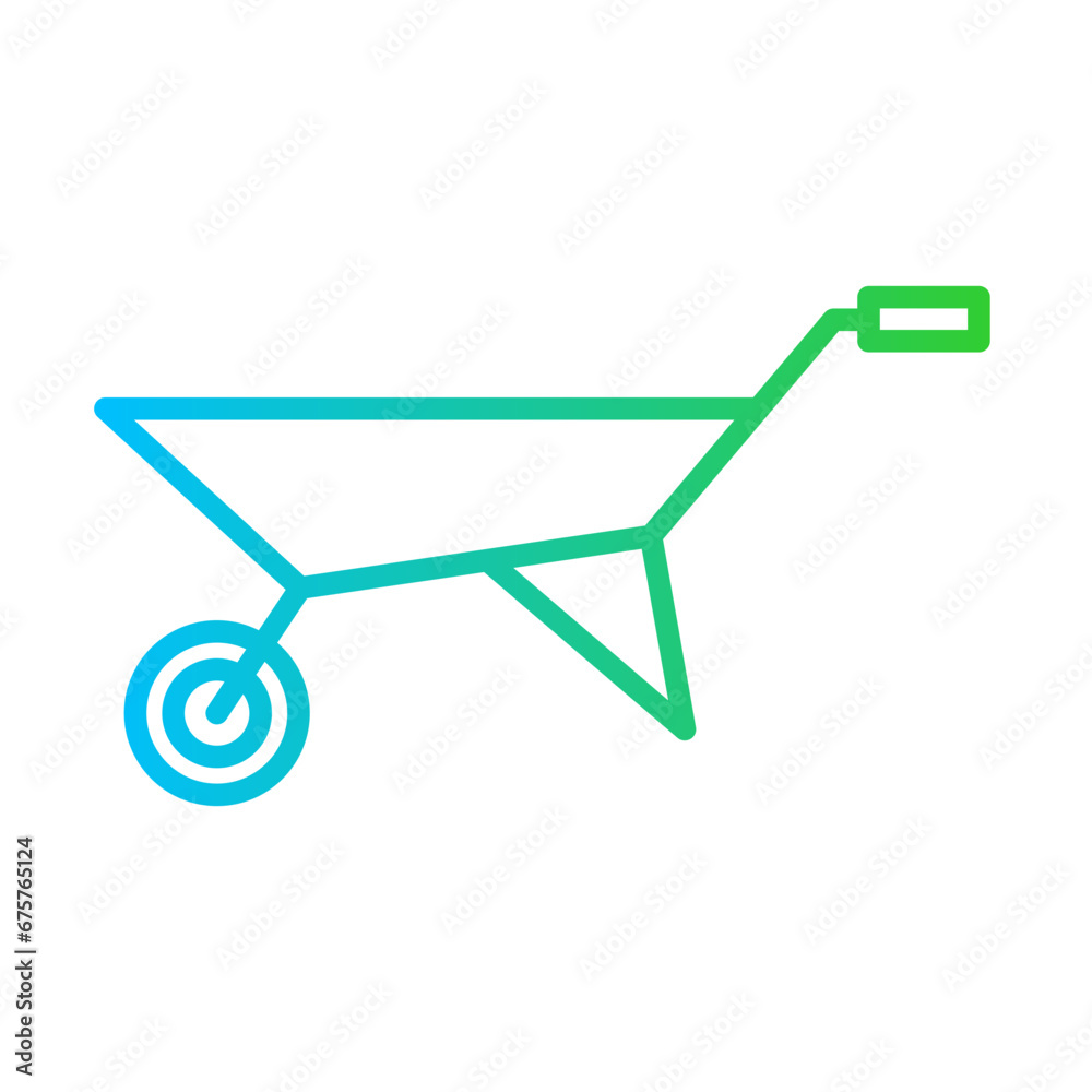 Wheelbarrow mining industry icon with blue and green gradient outline style. wheelbarrow, cart, transportation, wheel, tool, barrow, load. Vector Illustration Wheelbarrow mining industry icon with blue and green gradient outline style. wheelbarrow, cart, transportation, wheel, tool, barrow, load. Vector Illustration