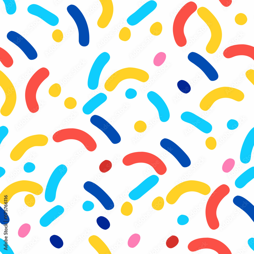Confetti pattern on a white background Confetti pattern on a white background