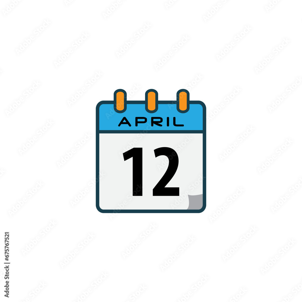 April date icon vector logo design template April date icon vector logo design template